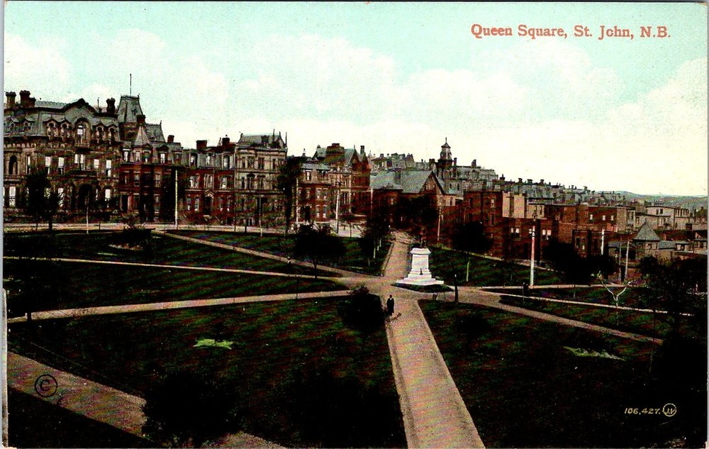 Queen Square, ST. JOHN, New Brunswick, Canada Postcard - E.P. Charleton & Co.