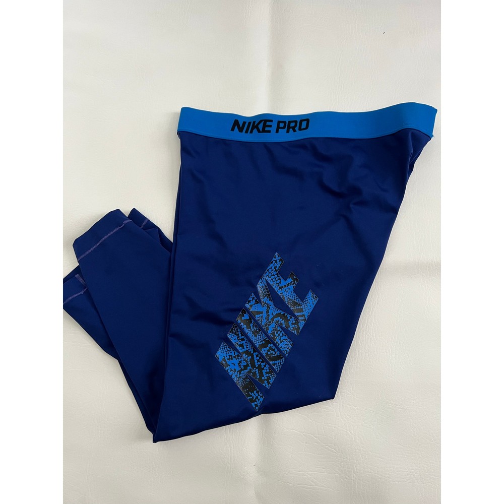 Nike Pro Dri-Fit Capri Leggings Letter Logo size L workout athletic
