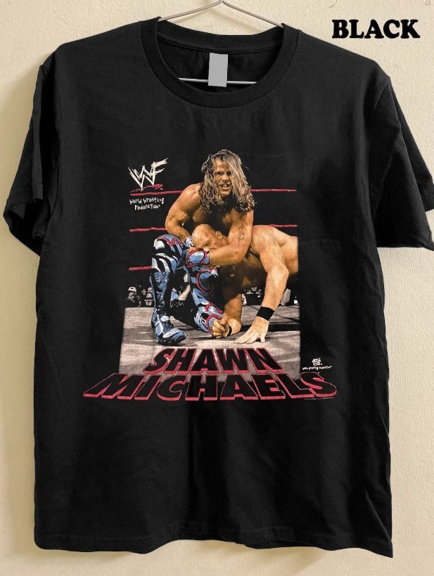 Shawn Michaels Wrestling WWF classic black t-shirt QT5575