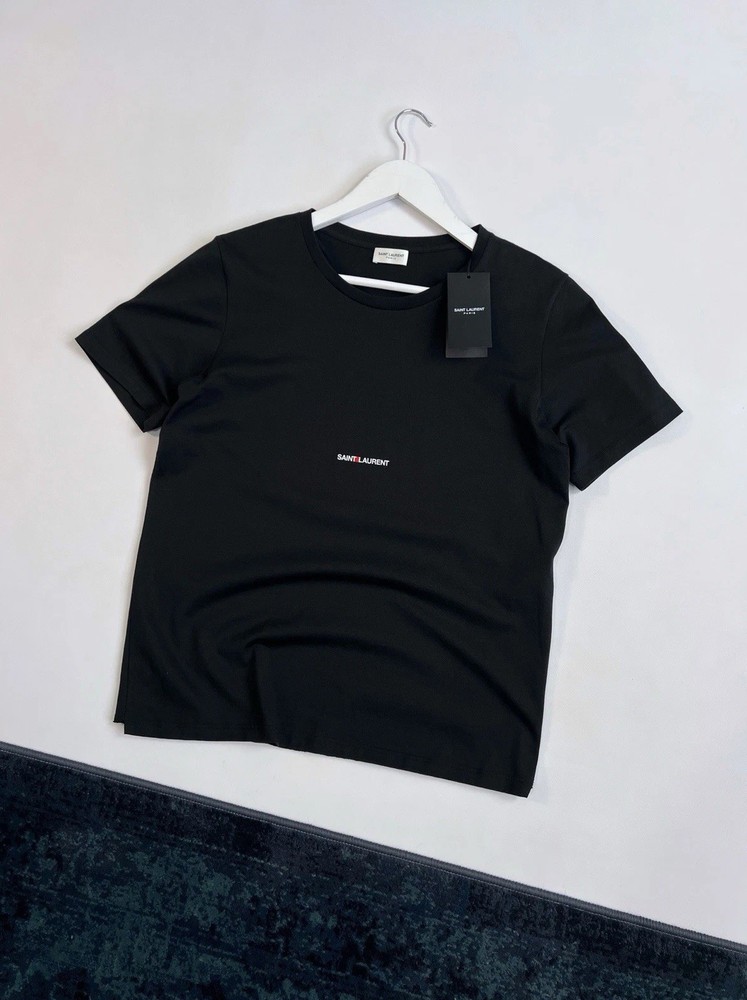 Saint Laurent Paris YSL Rive Gauche Box Logo T-shirt Total Black Size M