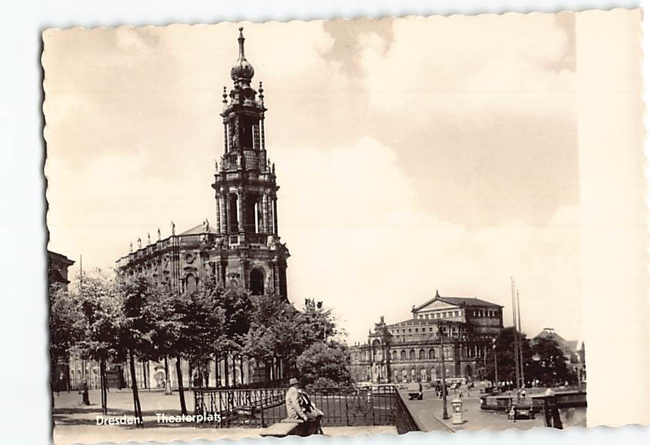 Postcard Catholic Court Church in Dresden Germany