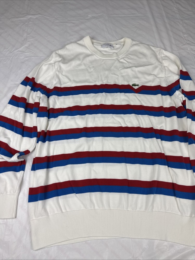 Lacoste Knit Striped Sweater Men's Size XL Made in France  Nice Clean