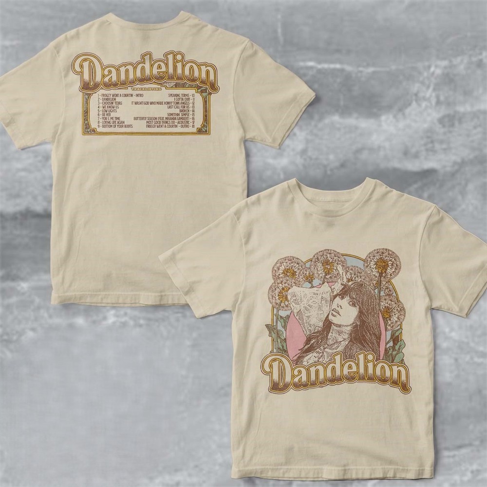 Ella Langley Dandelion Tracklist Sand T-Shirt  S-3XL
