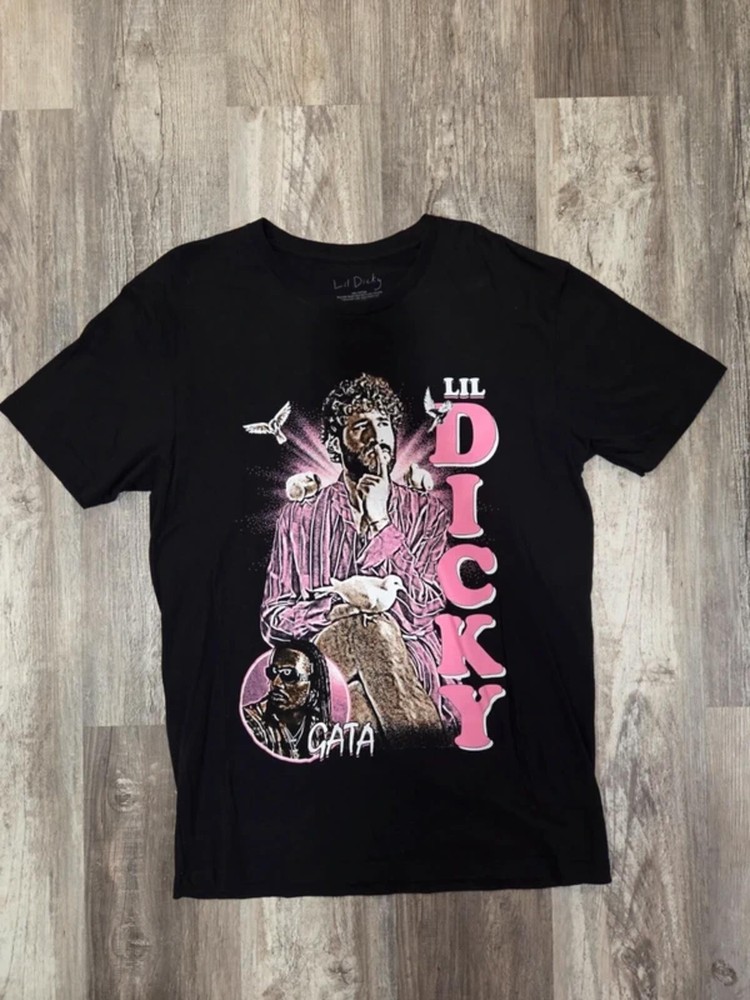 Pink Black Lil Dicky Tour Graphic T-Shirt Men's Large