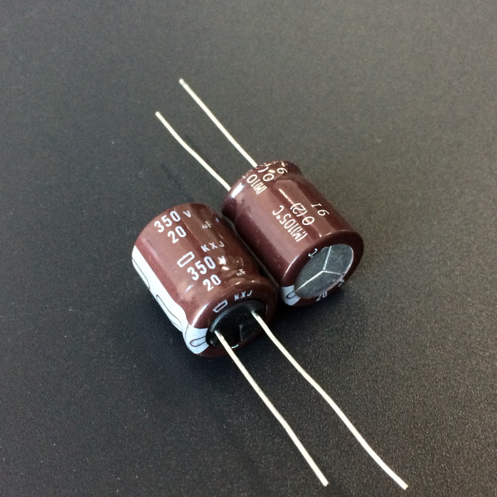 5pcs 20uF 350V 12.5x15mm NCC Nippon KXJ 350V20uF Downsized Long Life Capacitor
