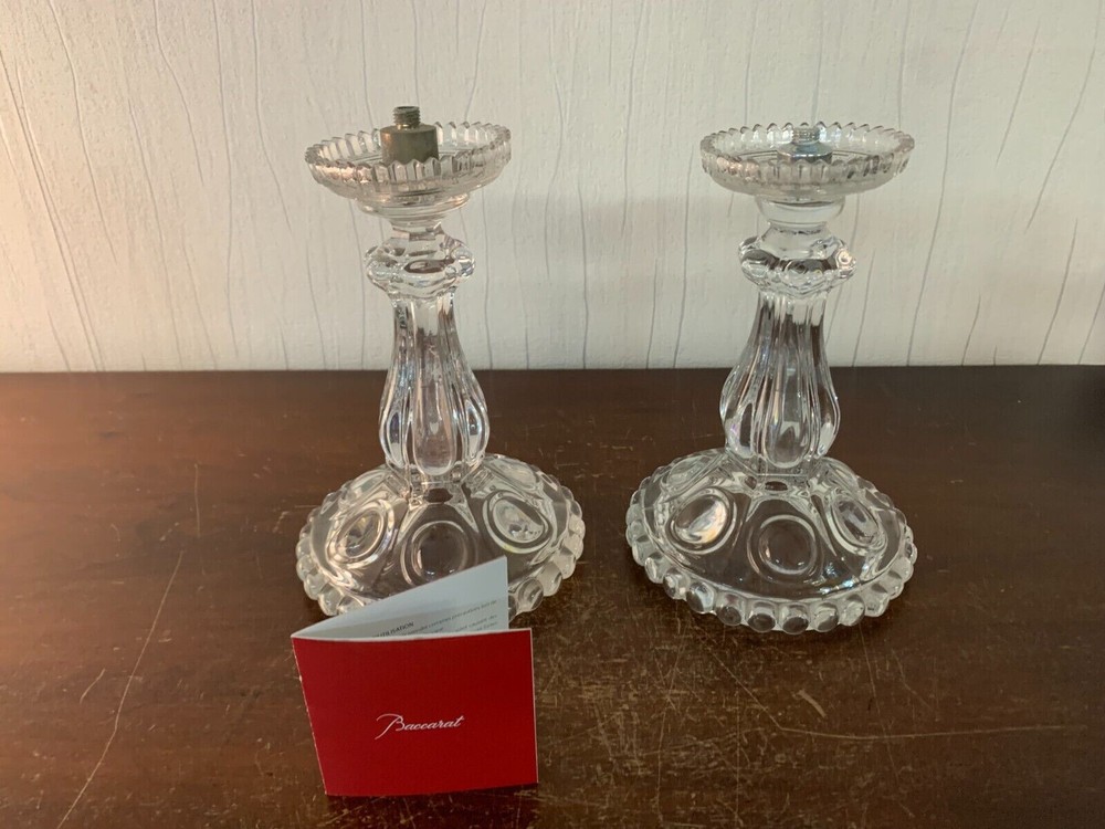 Pair Of Baccarat Crystal Candle Holders (Price For The Pair) MOD2