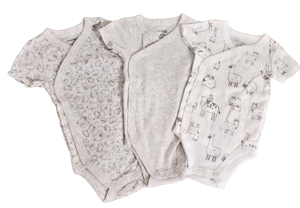 Simple Joys by Carters 0 - 3 months 3pc side snap bodysuits NWOT