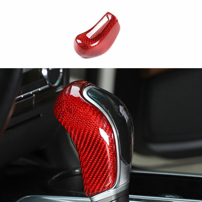 Maserati Ghibli 2014-21 Red Carbon Fiber Gear Shift Knob Shifter Upgrade