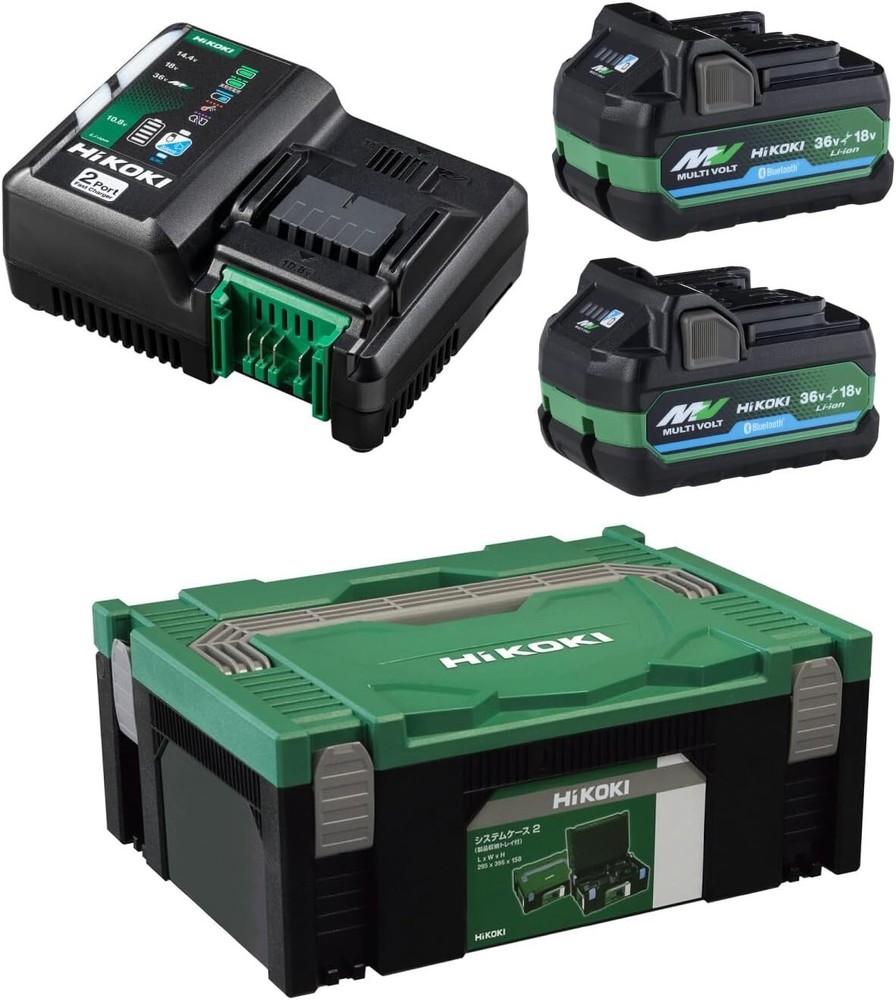 HiKOKI Starter Kit 1 2-port Charger, 2 Multi-Volt Batteries,UC18YDML (2XSZ)