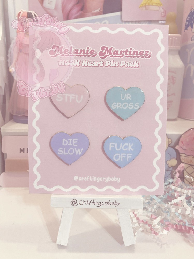 ♡Custom Melanie Martinez HSSH/Convo Hearts Pin Pack♡