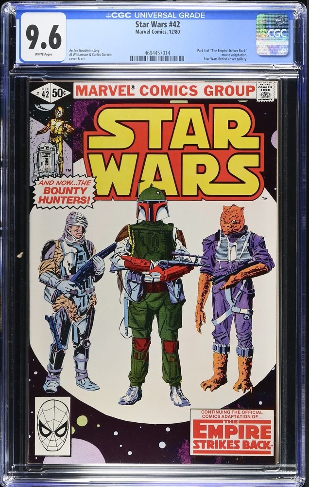 Star Wars #42 CGC 9.6 Incredible Looking Book! 1980 1st App of Boba Fett
