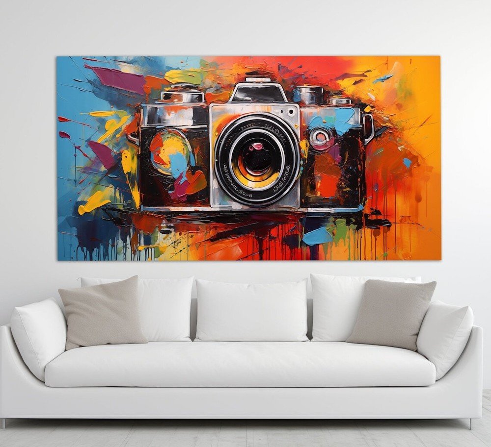 Vintage Camera Retro Pop Art Unframed Canvas Wall Art Australia