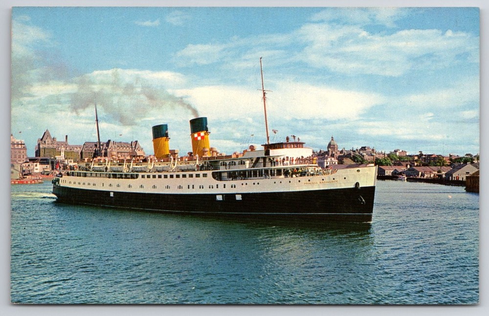 Princess Marguerite Ferry Victoria BC CPR Ship Chrome Postcard
