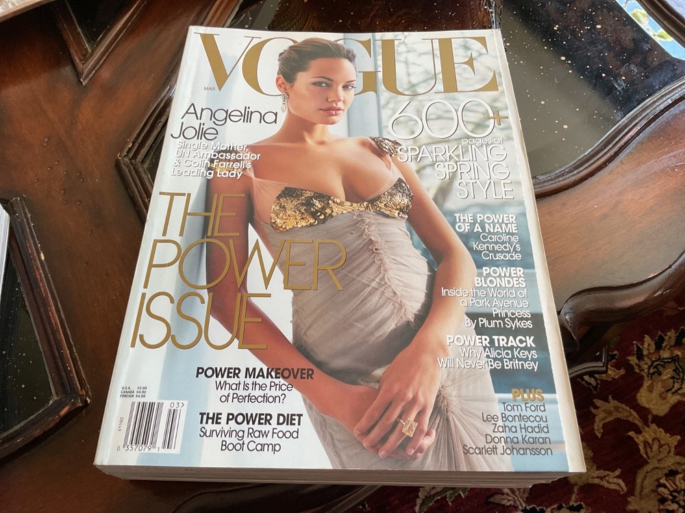 Vougue Magazine March 2004, Angelina Jolie, Power Issue, Like New