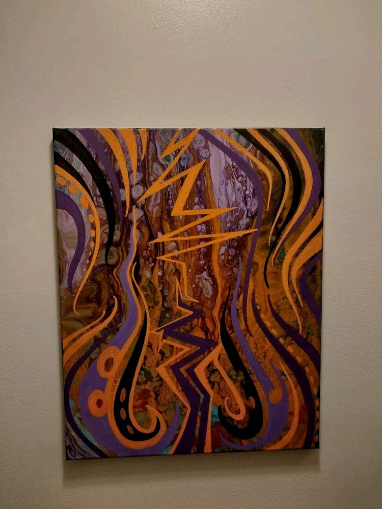 Orange And Purple Abstract Painting