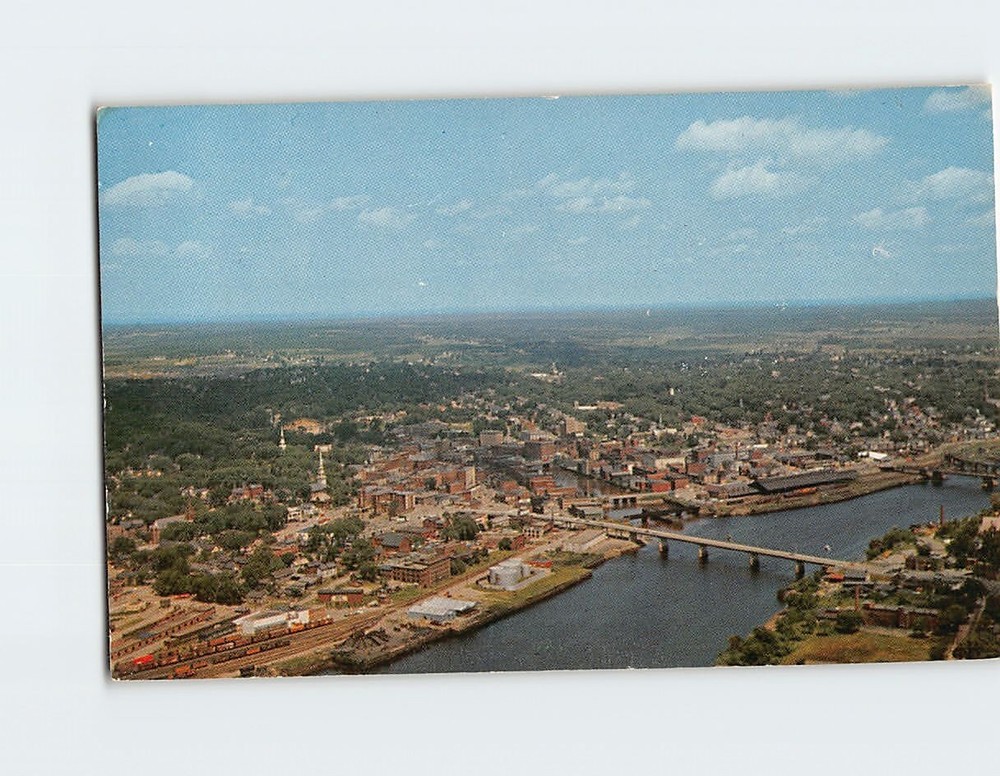 Postcard Aerial View Bangor Maine USA