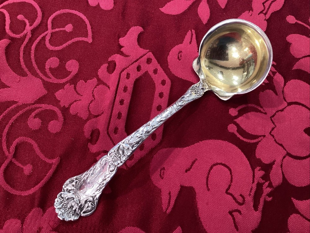POPPY BY GORHAM STERLING SILVER GRAVY Sauce LADLE 5.25” Gold Wash