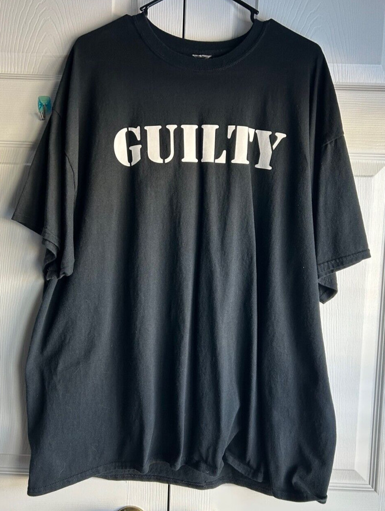 Guilty Short Sleeve Mens T Shirt  Xxl 2Xl Black Jail Prison Biker Police Lawyer