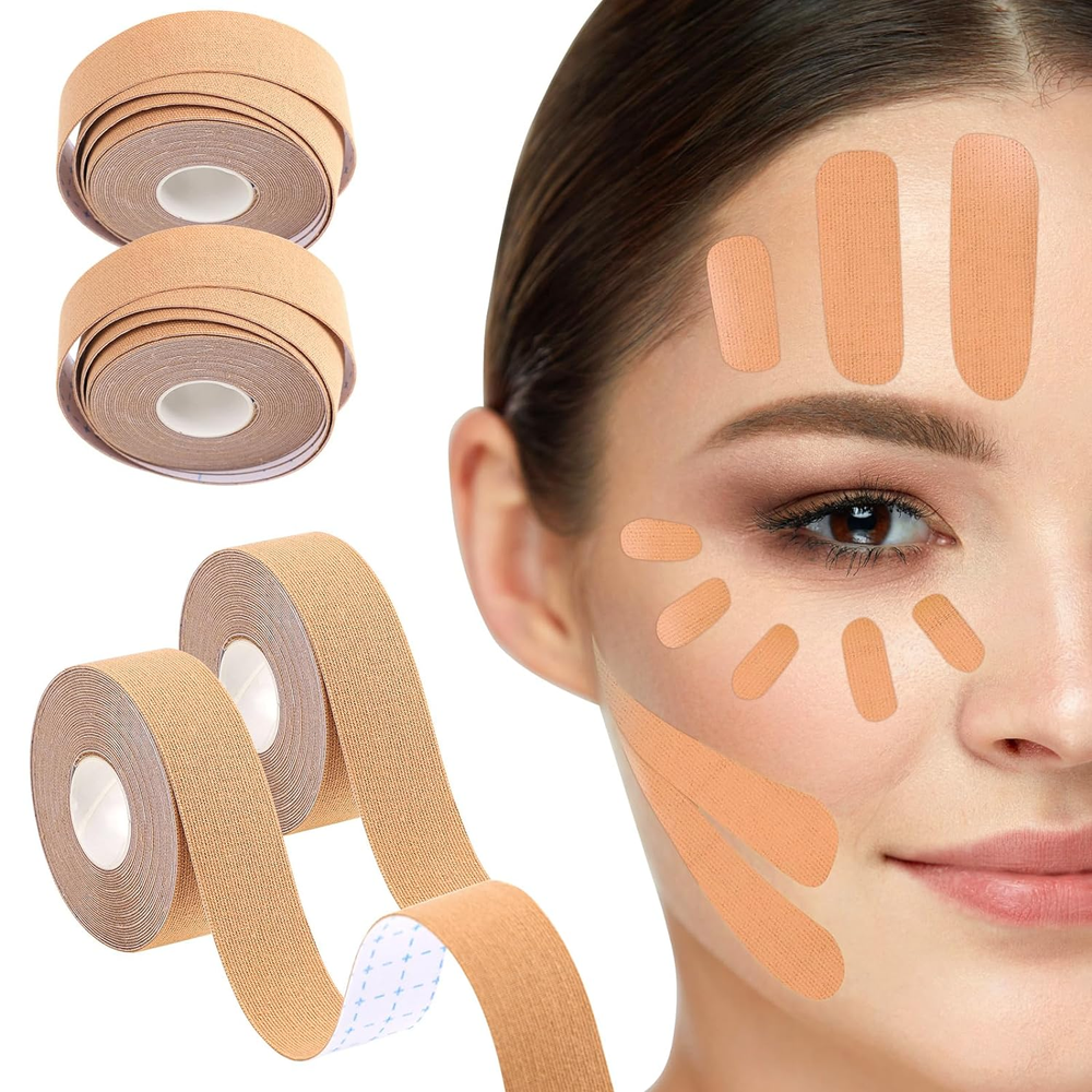 4 Rolls Face Lift Tape,Face Tape for Wrinkles Overnight Facial Patches Face Lift