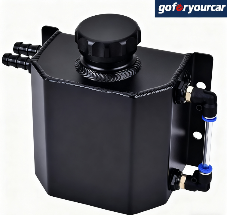 Car Overflow Coolant Radiator Tank,Reservoir Expansion,Universal 1L Aluminum BK