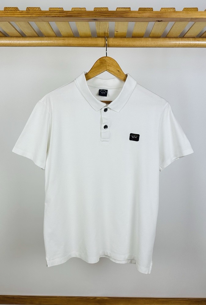 Paul & Shark Yachting Mens 100% Cotton Short Sleeve Polo Shirt Size L White