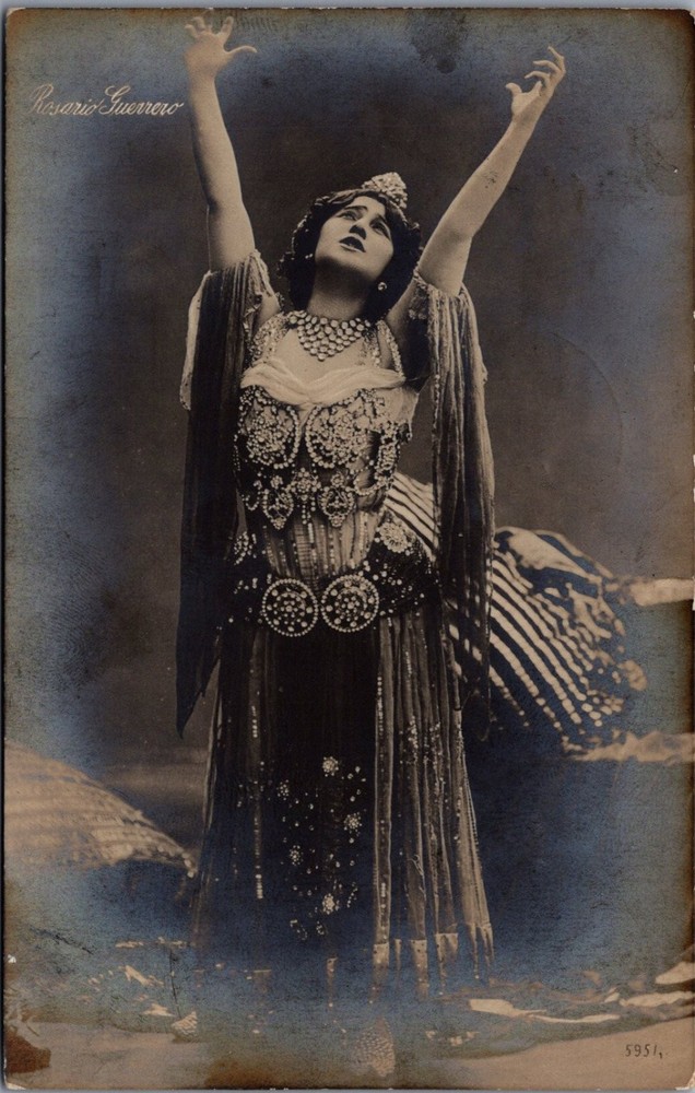 Rosario Guerrero Spanish Dancer RPPC Postcard Early 1900s Theatrical Portrait