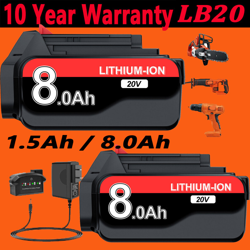 20V Lithium Battery for Black & Decker MAX LBXR20 LB2X4020 Charger
