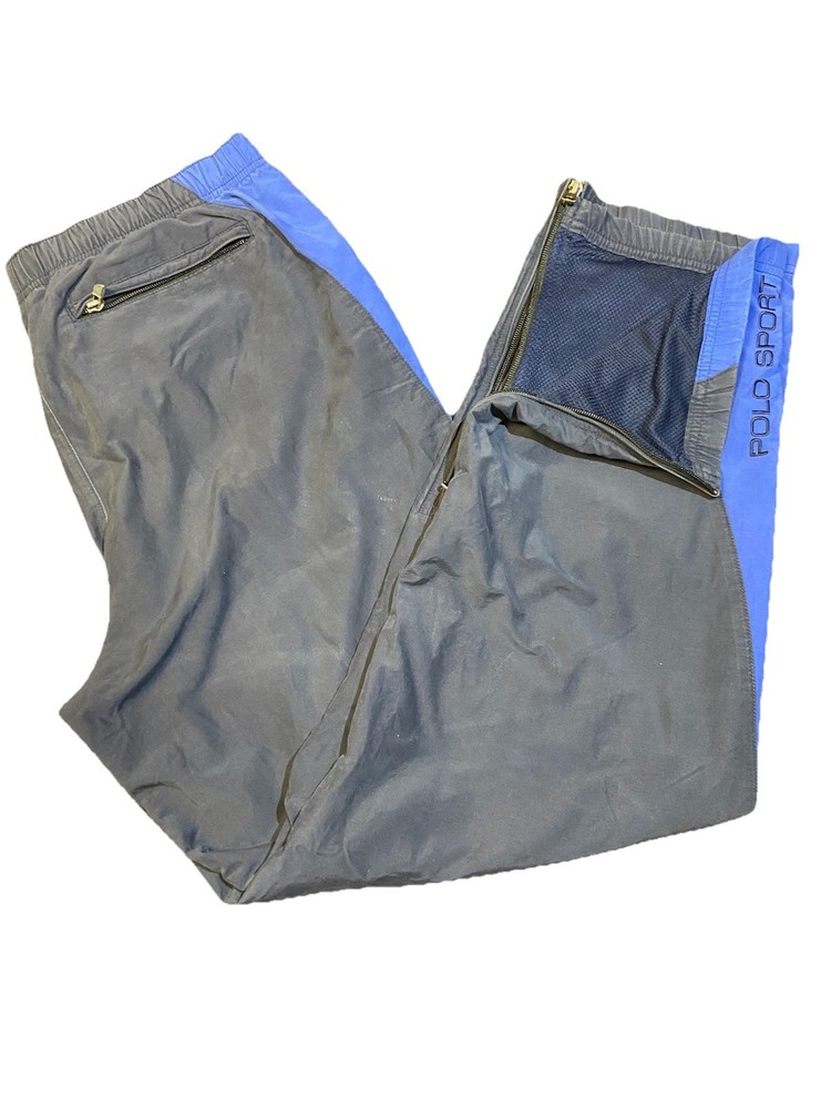 Vintage 90s Polo Sport Ralph Lauren Pants Men’s Lg Blue Ankle Zip Track Sport
