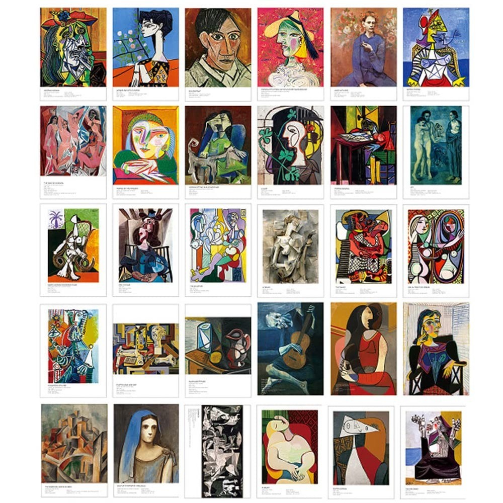 Art Postcards Pablo Picasso Famous Painting Scenery 4x6 Inch 30 PCS