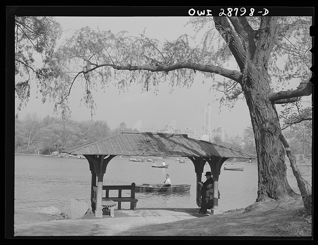 Photo:New York City NY Central Park 1943 Boathouse Rowboats Lake Scene