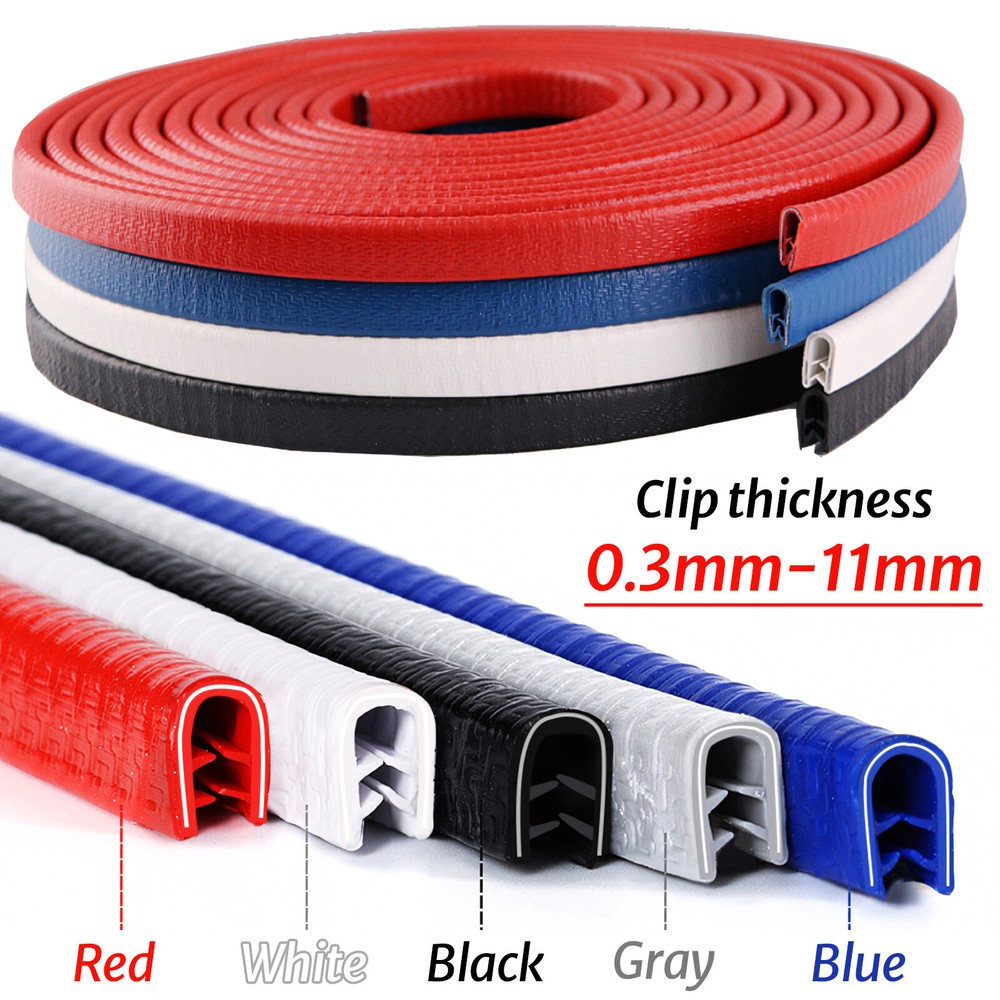 Car Door Edge Guard Moulding Trim Protector Strip Rubber Metal Seal 5 Colours