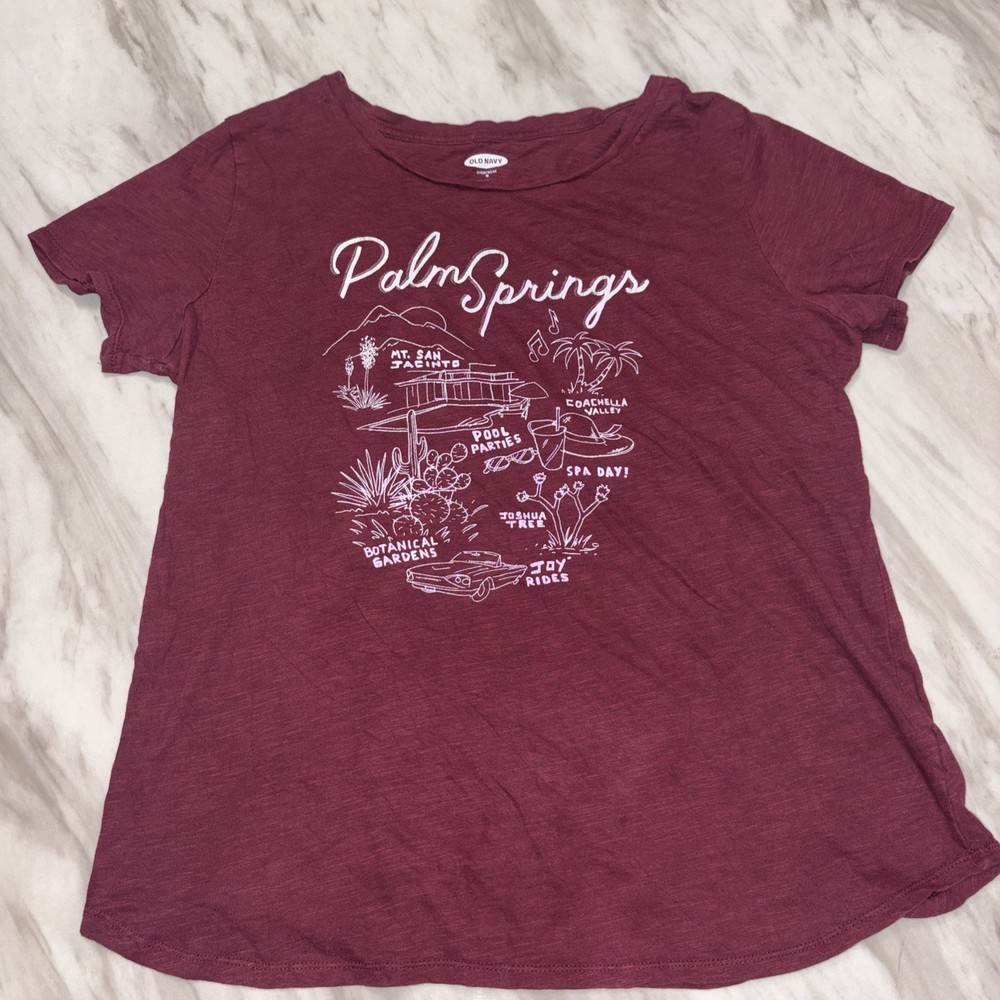WOMENS OLD NAVY EVERYWEAR SLUB T-SHIRT-SIZE MEDIUM-short sleeved-MAROON