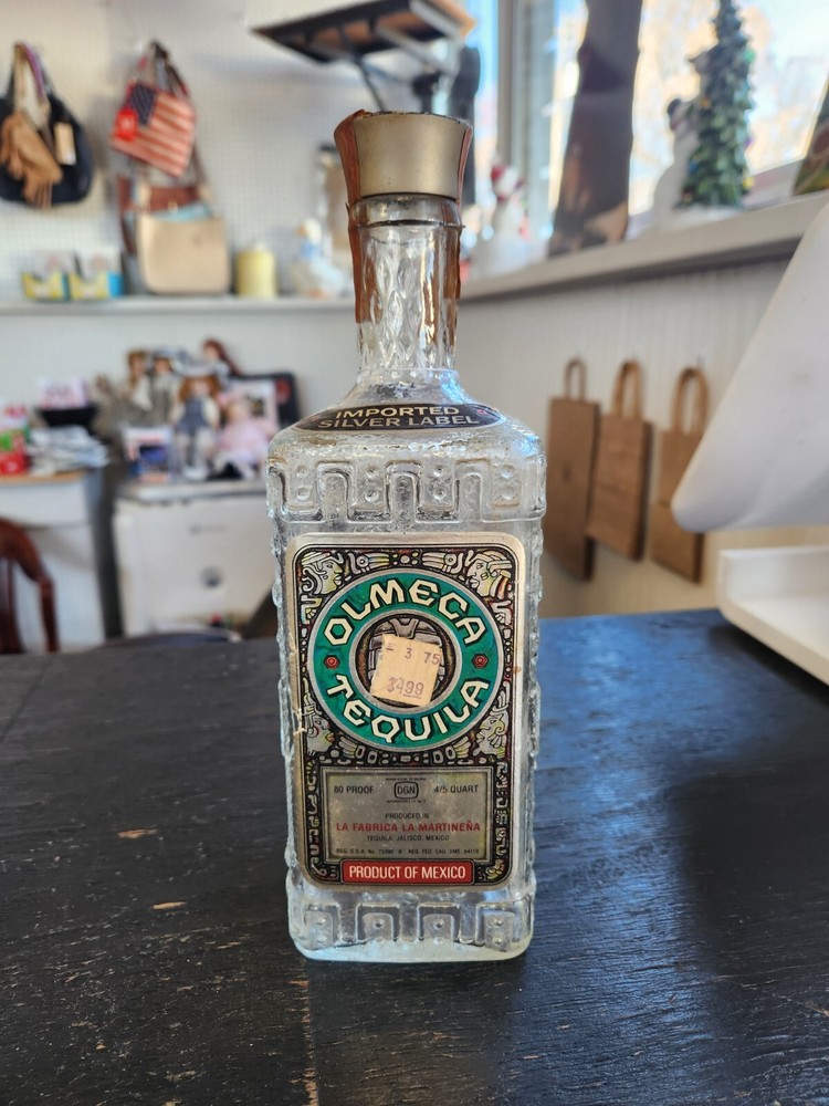 Vintage Olmeca Tequila bottle