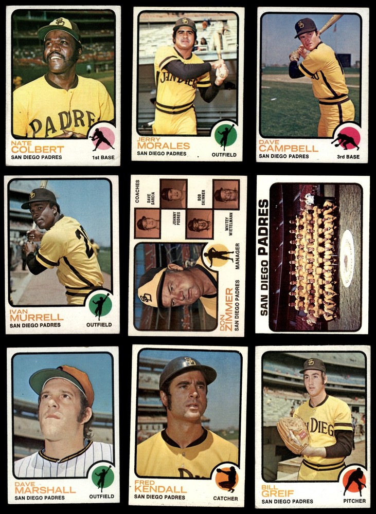 1973 Topps San Diego Padres Near Team Set 3.5 - VG+ 3684757 (21 / 26 cards)