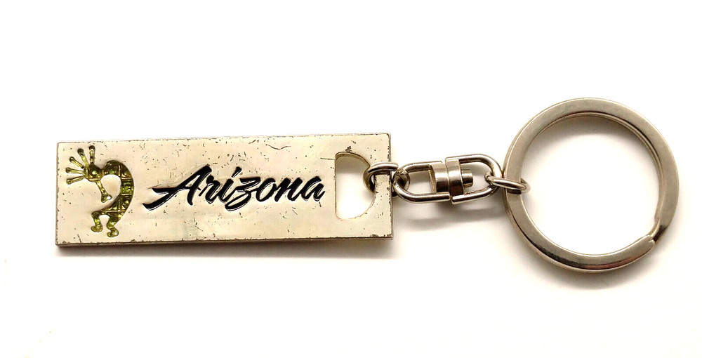 Vintage State Of Arizona Kokopelli Rustic Looking Keyring Keychain