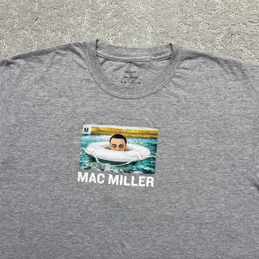 Mac Miller Swimming T-Shirt Size XL Gray Merch Music Hip Hop Rap Graphic Tee