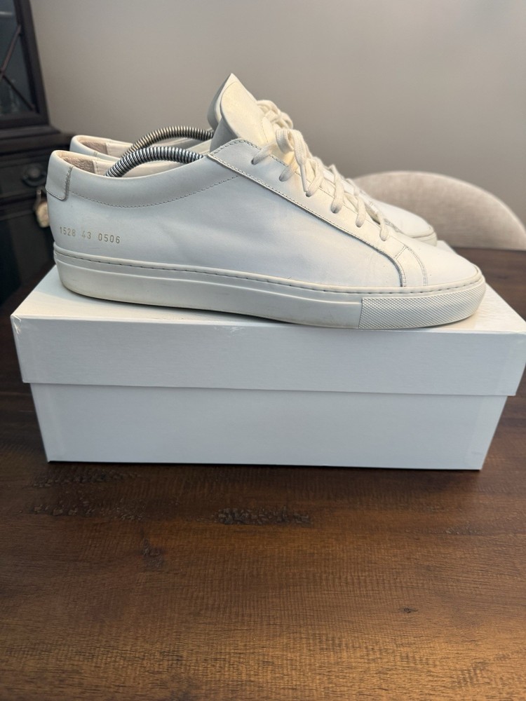 Common Projects Original Achilles Low Shoes White Leather Sneakers - EU Size 43-image