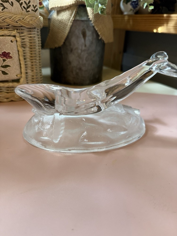 Clear Glass Bird Figurine Glossy Finish Decorative Animal Theme