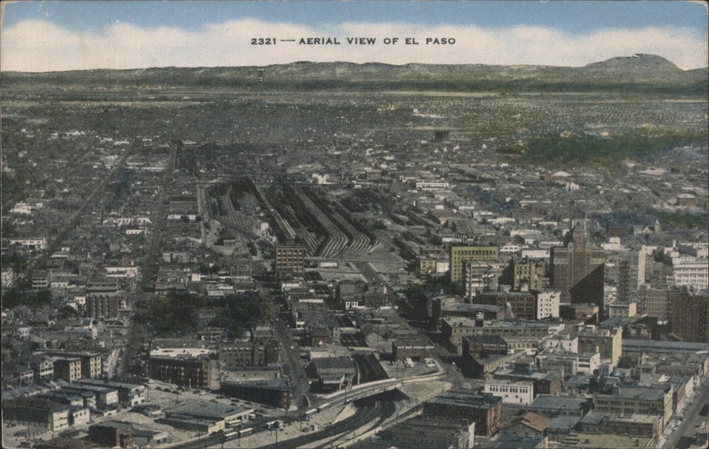 El Paso, Texas TX Aerial View of Paso Kropp Original Vintage Postcard