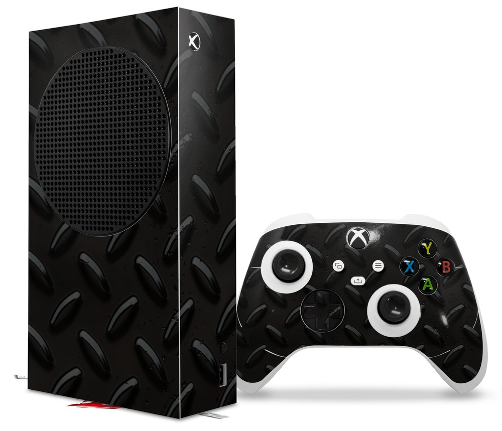 Skins XBOX Series S Console Controller Diamond Plate Metal 02 Black