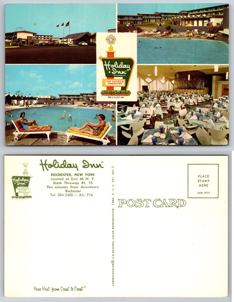 Holiday Inn Rochester New York Pool Dining Postcard