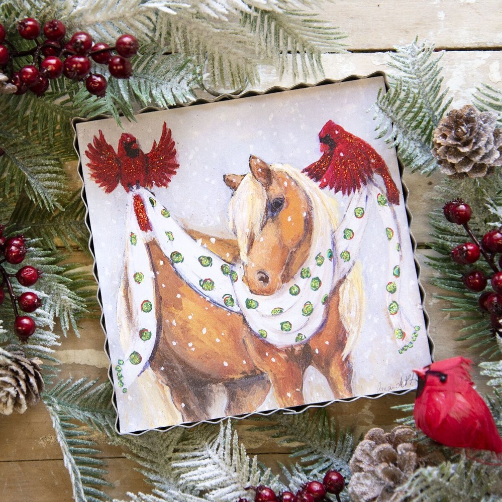 The Round Top Collection Mini Holiday Friends Print 6x6x1