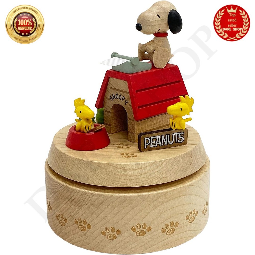 Snoopy Sanrio Wooden Music Box Doghouse 