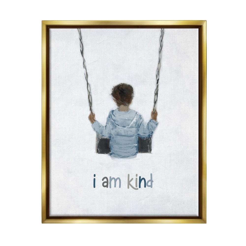I am Kind Motivational Playing on Swing Floating Framed Wall Art, Design By S...