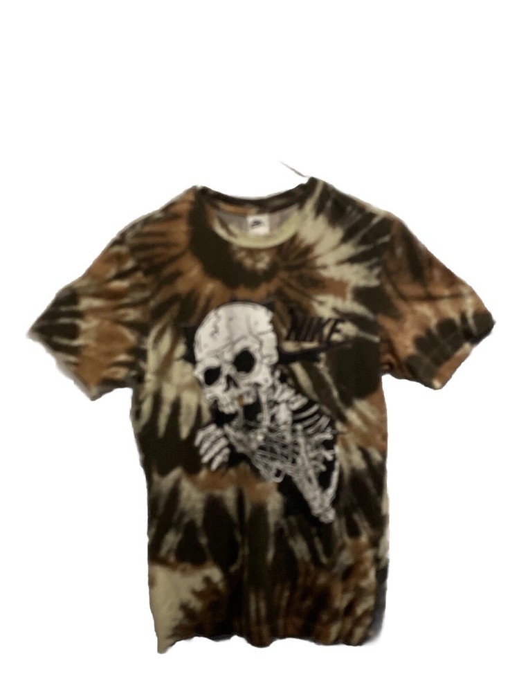 Nike Sportswear Black / Brown Tie Dye Skull Shirt Adult Men’s Size S