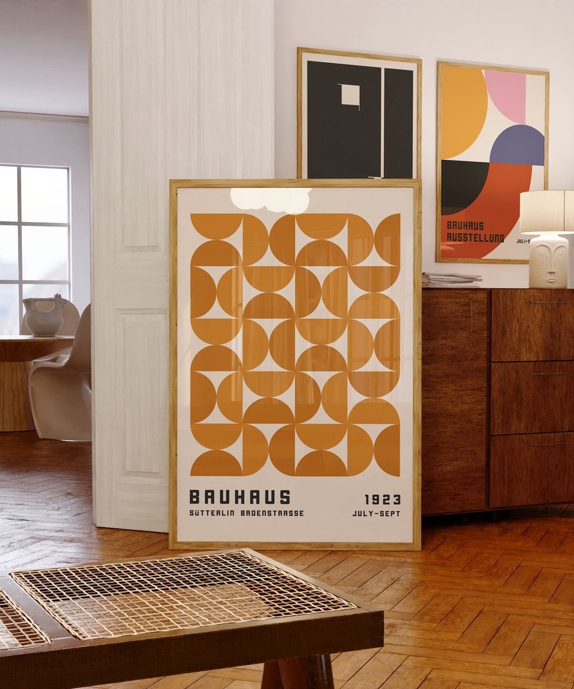 Bauhaus Exhibition Poster 1923 Minimalist Mid Century Modern Wall Art Geometric