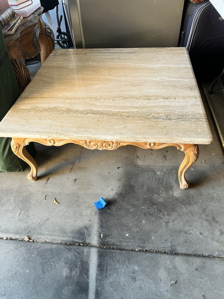 Coffee Table With Granite Style Top: Perfect For Games