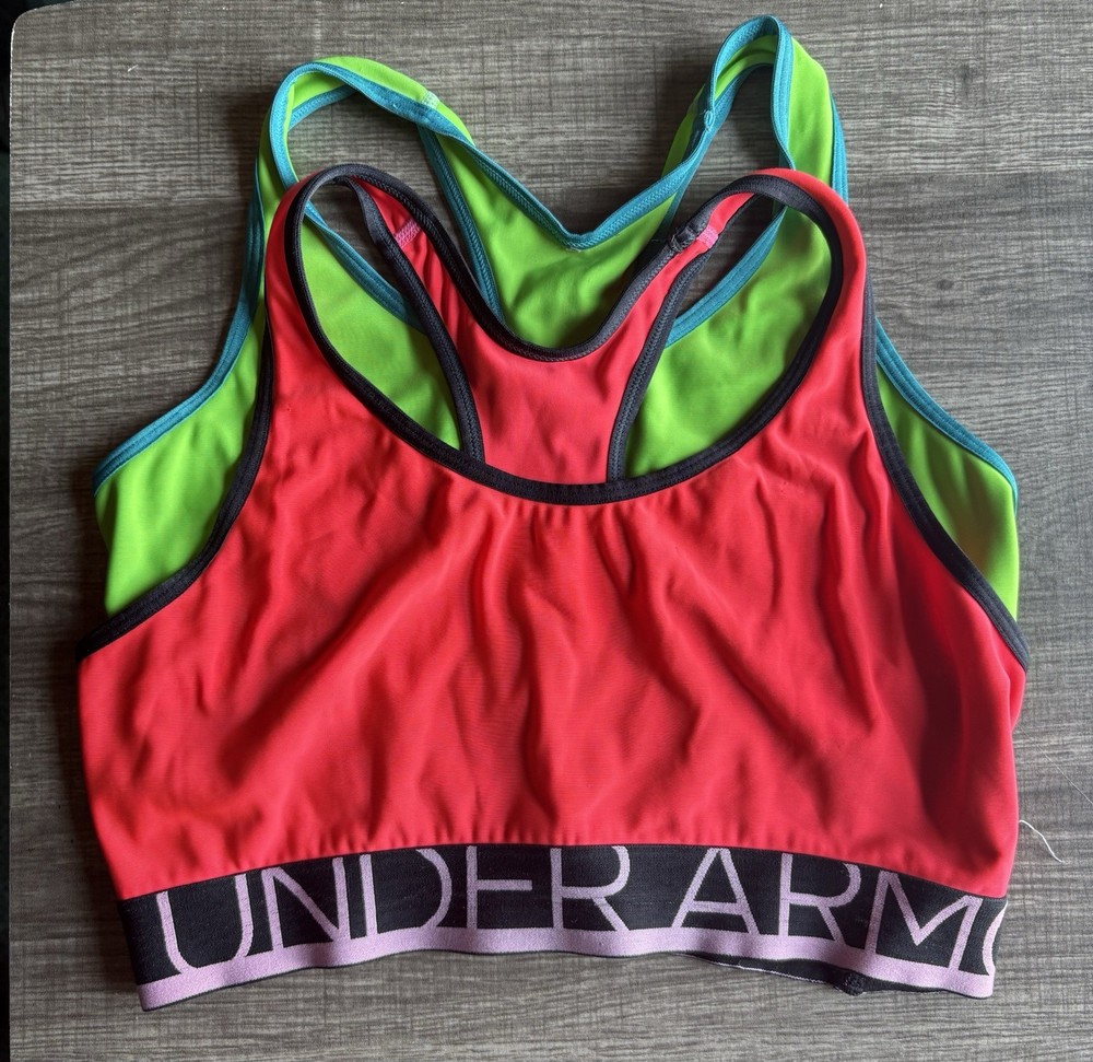 Under Armour Women's Sports Bra Small/Medium (Pink/Green) 2-Pack