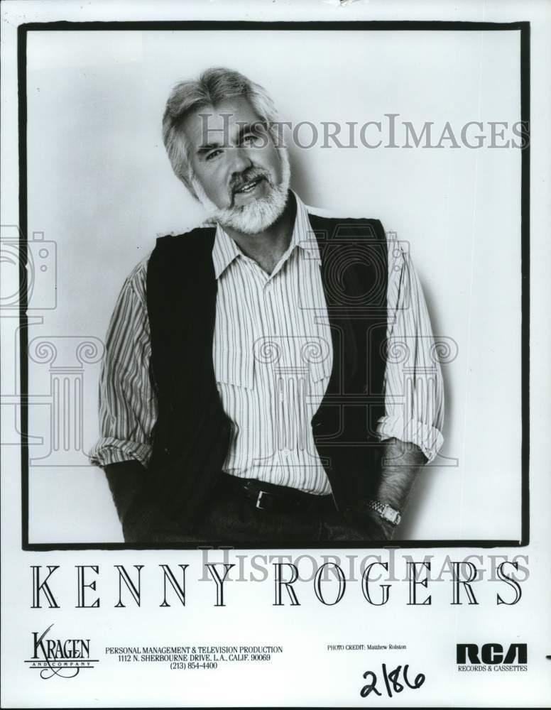 1986 Press Photo Kenny Rogers, singer - lrp59490