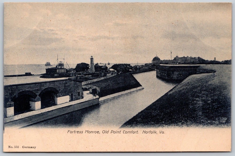 Fortress Monroe Old Point Comfort Norfolk VA VINTAGE Postcard